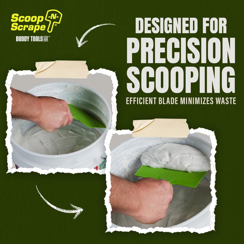 Buddy Tools LLC Buddy Tools Scoop-N-Scrape - Efficient Bucket Scoop for 5-Gallon - Lightweight and Durable Curved Bucket Trowel - Made with Heavy-Duty Nylon - Scrapes Clean, No More Shavings - Image 4